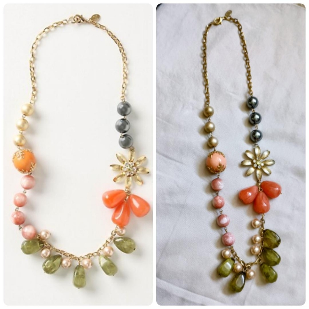 SALE - NWOT (Vintage) Anthropologie Floral Beaded Lydell Statement Necklace